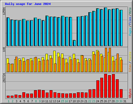 Daily usage for June 2024