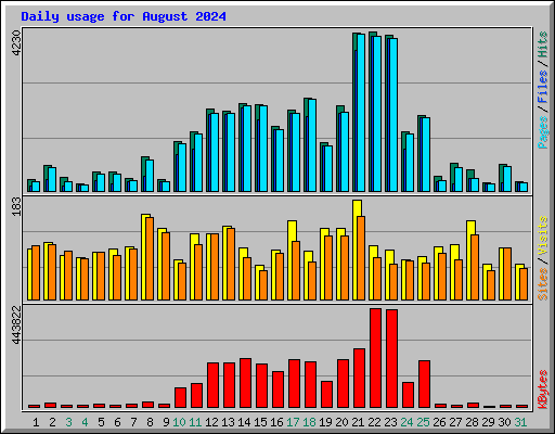 Daily usage for August 2024