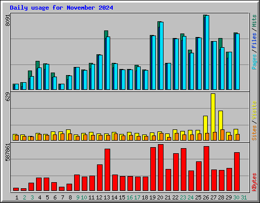 Daily usage for November 2024