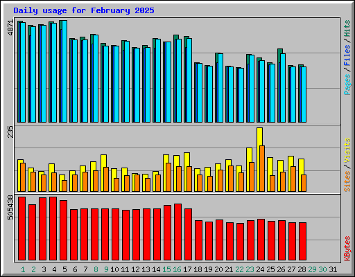 Daily usage for February 2025