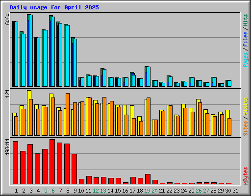 Daily usage for April 2025