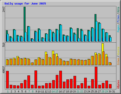 Daily usage for June 2025